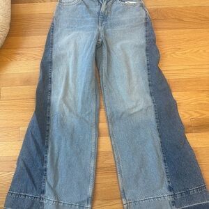 Zara Denim Wide Leg Jeans in Light Blue